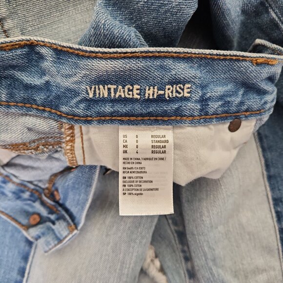 American Eagle Outfitters vintage high-rise two-tone crop jeans 0 R inseam 25" - Picture 9 of 15